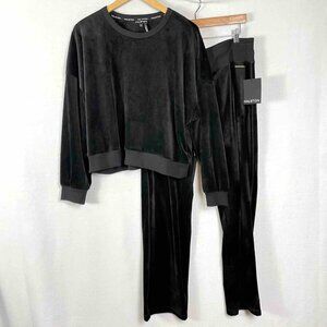 Halston NWT 2 Piece Velour Loungewear /Track Suit Matching Set Womens Size L